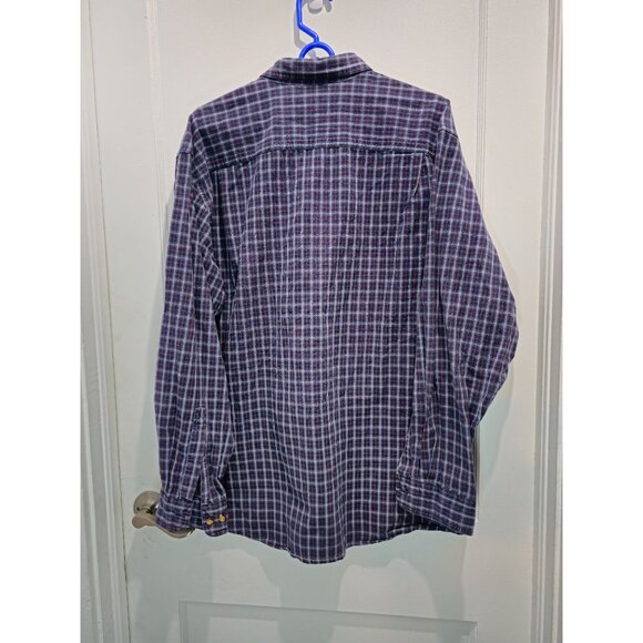L.L.Bean Mens Plaid Long Sleeve Button-Down Shirt L 100% Cotton Blue/Red - Picture 11 of 12